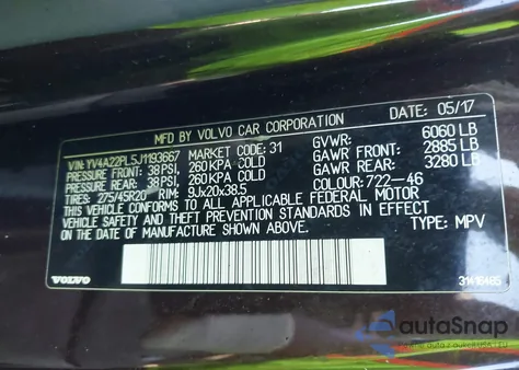 2018 Volvo Xc90 T6 Inscription from USA, damaged, VIN YV4A22PL5J1193667